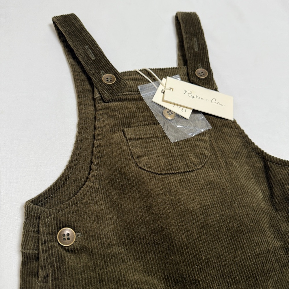 Rylee + Cru NWT Olive Green Corduroy Overalls 3-6m